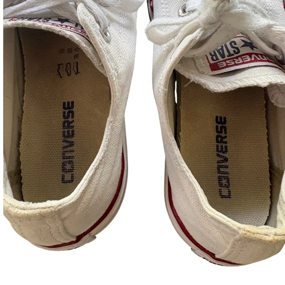 Converse Chuck Taylor All Star Kids White Canvas Low Top Sneakers Size 1